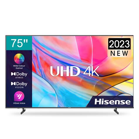 HISENSE LEDN75A6Q UHD 60hz 4k Smart 75"; Voice command; Screen Sharing; Standard, Cinema Day, Cinema Night, Dynamic, Sports; Dolby Digital Sound; DTS Virtual X; Ethernet; Wifi; BT; Anyview; HDMI